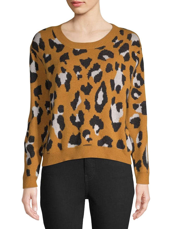 Dreamers by Debut Women's Leopard Print Pullover Sweater