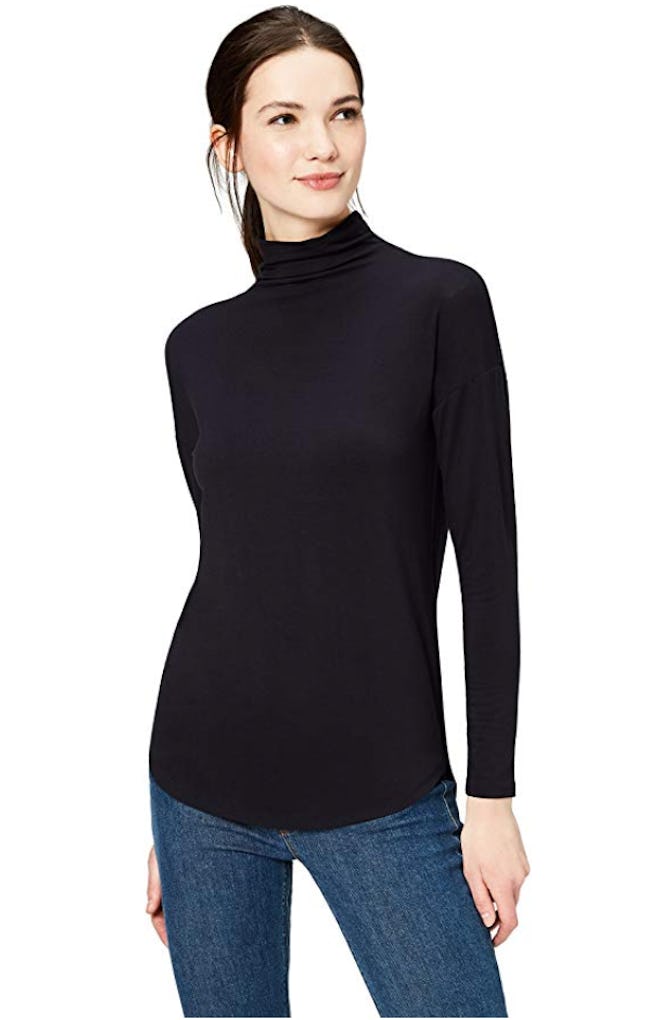 Daily Ritual Women's Jersey Long-Sleeve Funnel-Neck Shirt