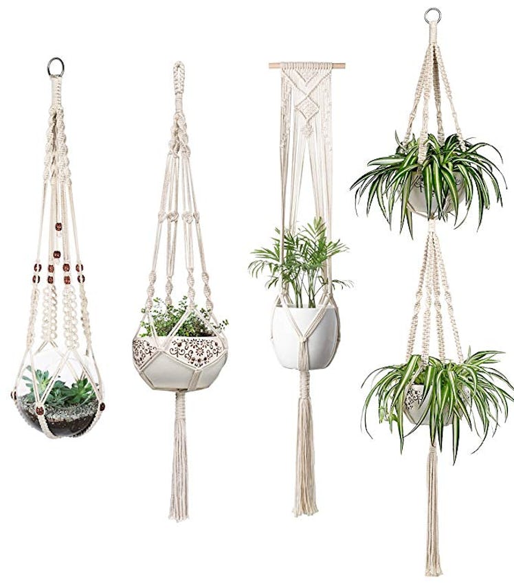 Mkono Macrame Plant Hangers Set of 4