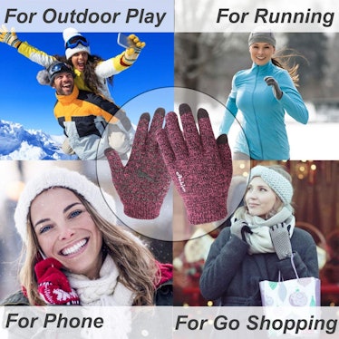 Achiou Winter Knit Gloves Touchscreen