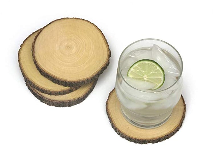 Lipper International Acacia Tree Bark Coasters