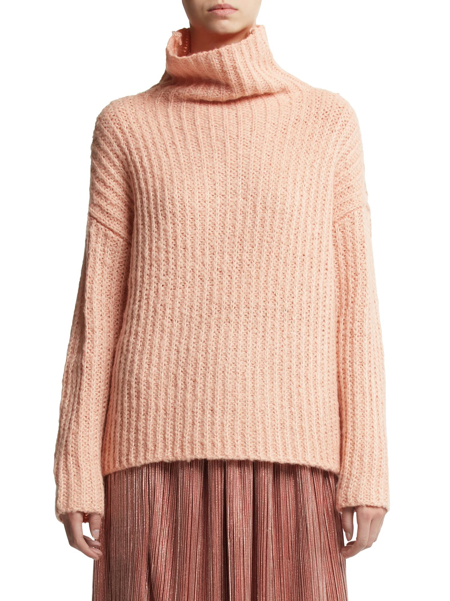 One Grey Day Women/'s Wool Blend Ruffled Long Sleeve Crew Neck Sweater