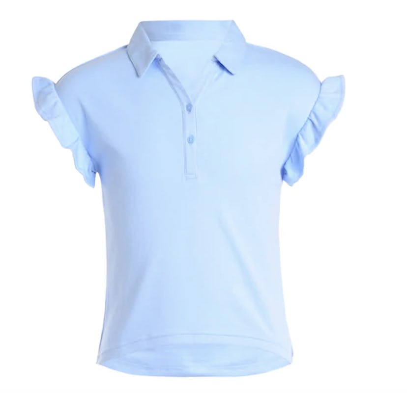 Girls' Chaps 7-16 Ruffle Sleeve Polo
