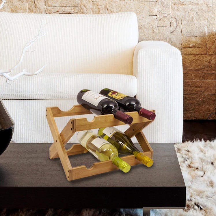 Sorbus Bamboo Foldable Wine Rack