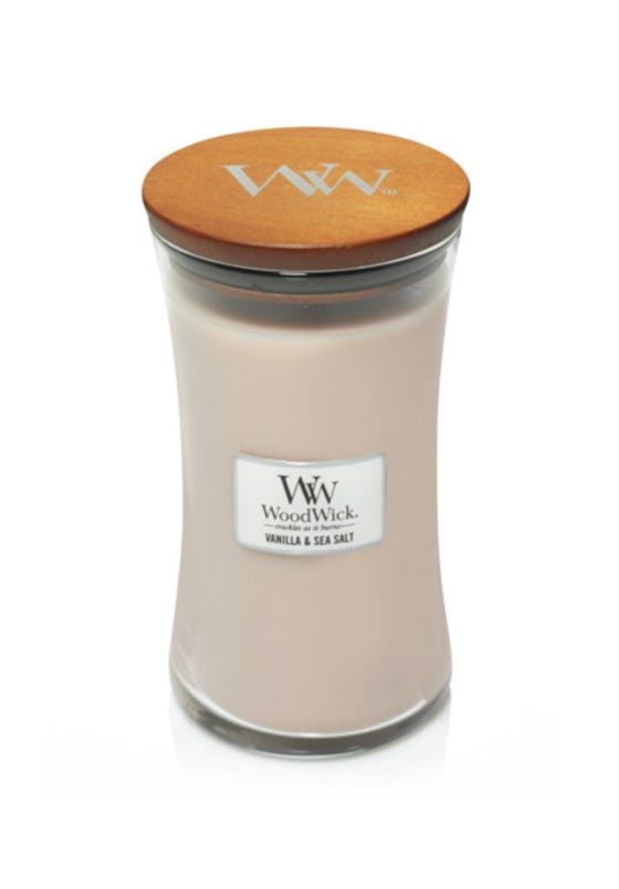 WoodWick Medium Hourglass Candle in Vanilla & Sea Salt 