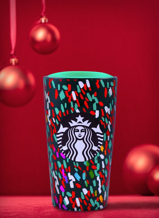 Starbucks' Holiday 2019 Tumblers & Cold Cups include the Confetti Green Tumbler.