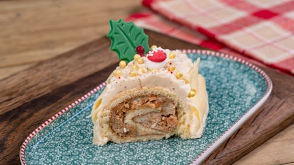 The churro yule log is offered at Disneyland's holiday celebration. 