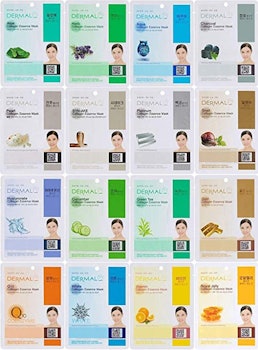 Dermal Korea Collagen Essence Full Face Facial Mask Sheet (16-Pack)