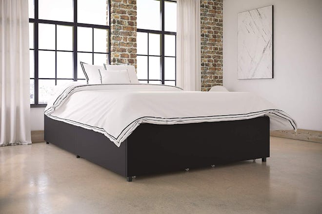 DHP Maven Upholstered Platform Bed with Storage and Bentwood Slats