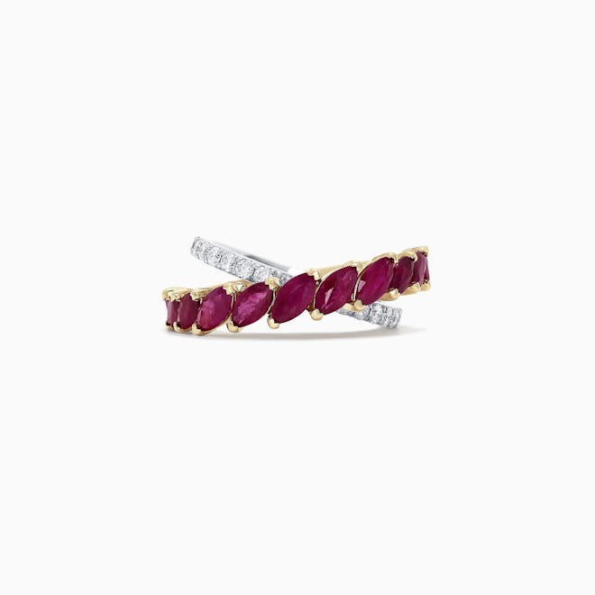 Ruby Royale 14K 2-Tone Gold Ruby and Diamond Ring