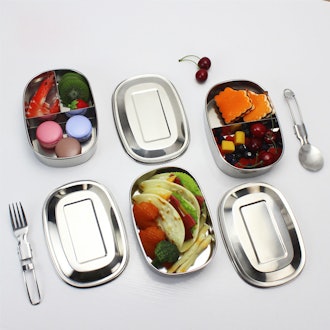Portable Stainless Steel Square Bento Lunch Box