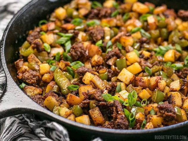 This Chorizo Breakfast Hash is a one-pot breakfast that kids will love. 