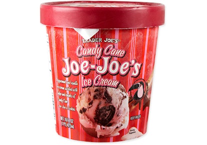 Trader Joe's Candy Cane Joe-Joe's ice cream proves that ice cream is a winter treat.