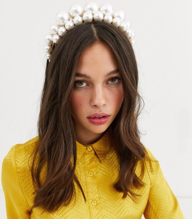 ASOS Design Headband with Double Row Graduating Pearls