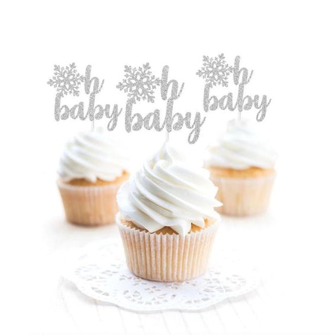 Snowflake Oh Baby Cupcake Toppers