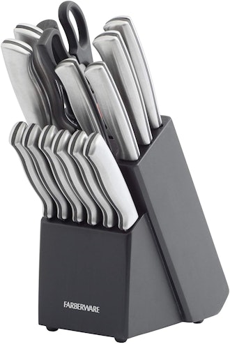 Farberware 15-Piece Stamped Stainless Steel Knife Block Set