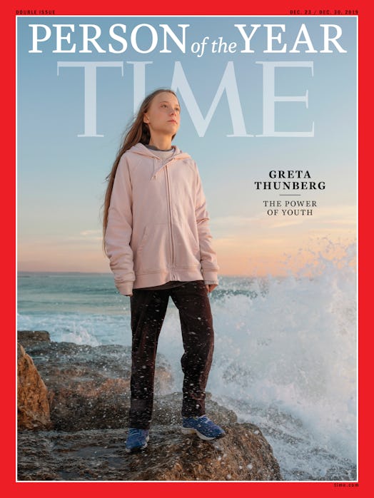 The 2019 TIME "person of the year" cover, featuring Greta Thunberg. TIME