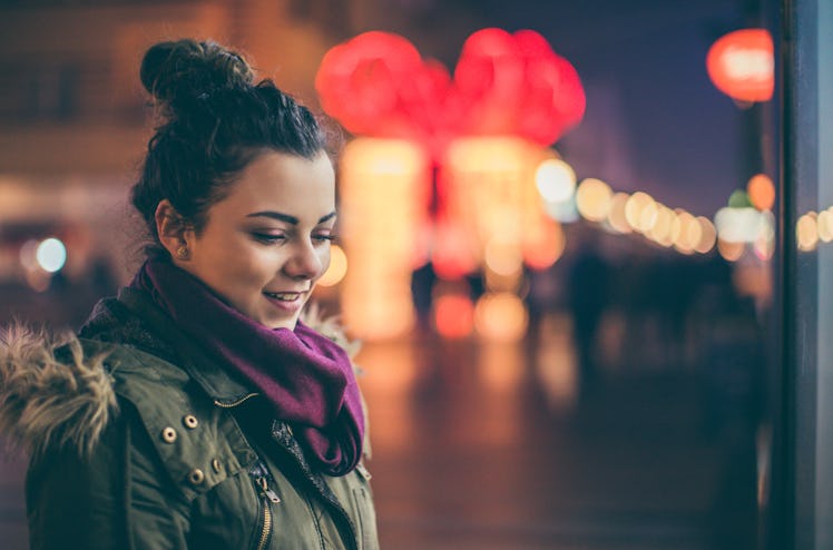 Woman during solar eclipse