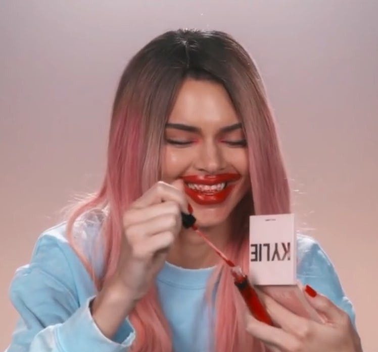  A screenshot from a video of Kendall Jenner impersonating Kylie Jenner.