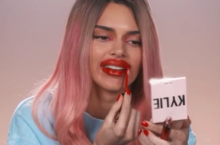 Screenshot from a video of Kendall Jenner impersonating Kylie Jenner.