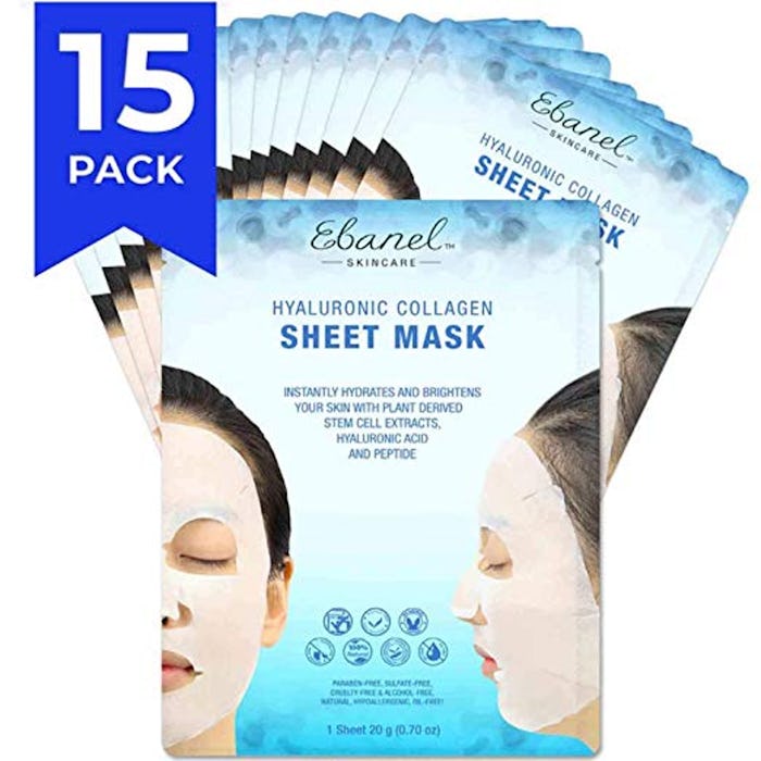 Ebanel Korean Collagen Facial Face Masks (15-Pack)