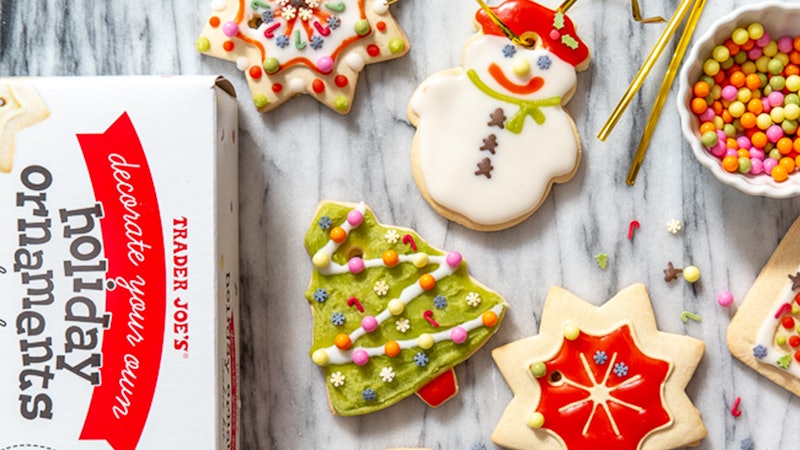 Trader Joe's has a decorate your own holiday ornament cookie kit perfect for the holiday season.