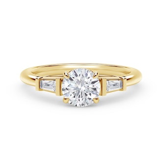 Accents Engagement Ring with Tapered Baguette Sides