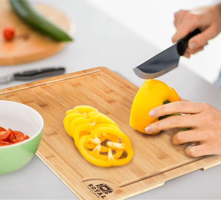 Organic Bamboo Cutting Board with Juice Groove