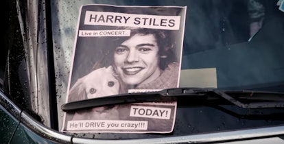 A screenshot from Harry Styles' 'Crosswalk Concert' on James Corden.