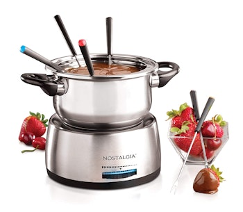 Nostalgia 6-Cup Stainless Steel Electric Fondue Pot with Temperature Control