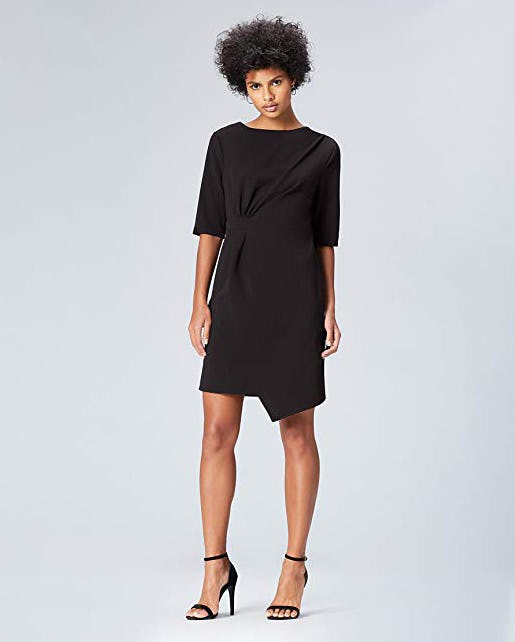 find. Drape Hem Shift Dress