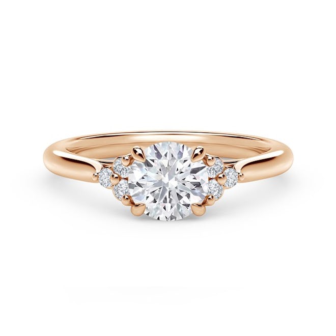 Accent Engagement Ring with Triple Sides
