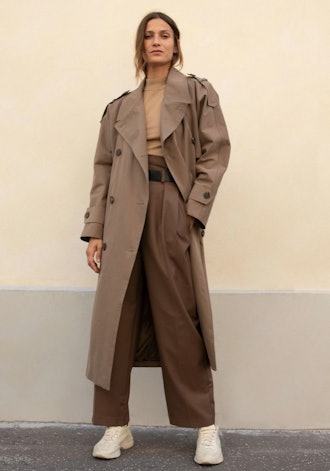 Horn Button Trench Coat 