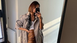 A model wearing an Instagram Coat Trend Worth Investing In ASAP