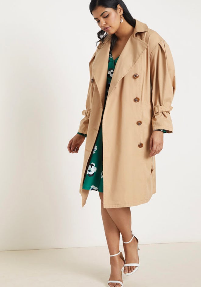 Puff Sleeve Trench Coat