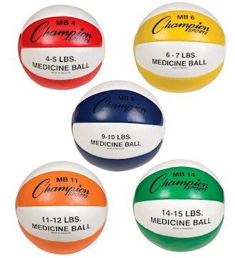 Champion Sports Leather Medicine Ball (Set of 5)