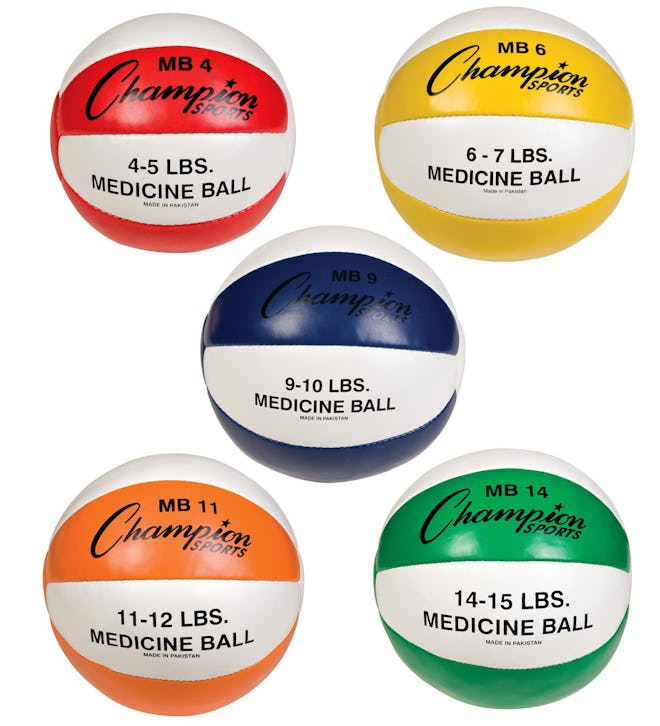 Champion Sports Leather Medicine Ball (Set of 5)