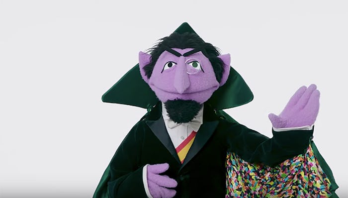 Sesame Street characters do impressions of each other for Vanity Fair.