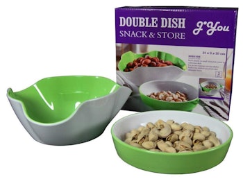 Just For You Double Dish Serving Bowl For Pistachios