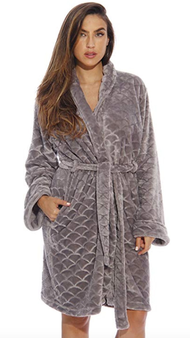 Just Love Velour Scalloped Texture Bath Robe