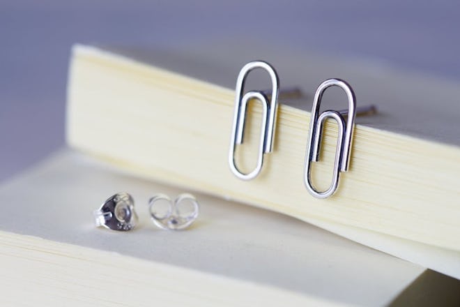Mini Silver Paperclip Earrings