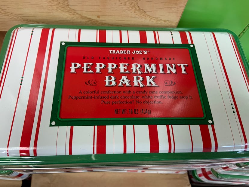 best trader joe's holiday desserts: peppermint bark