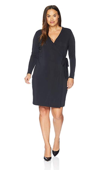 Lark & Ro Women's Plus Size Signature Long Sleeve Wrap Dress