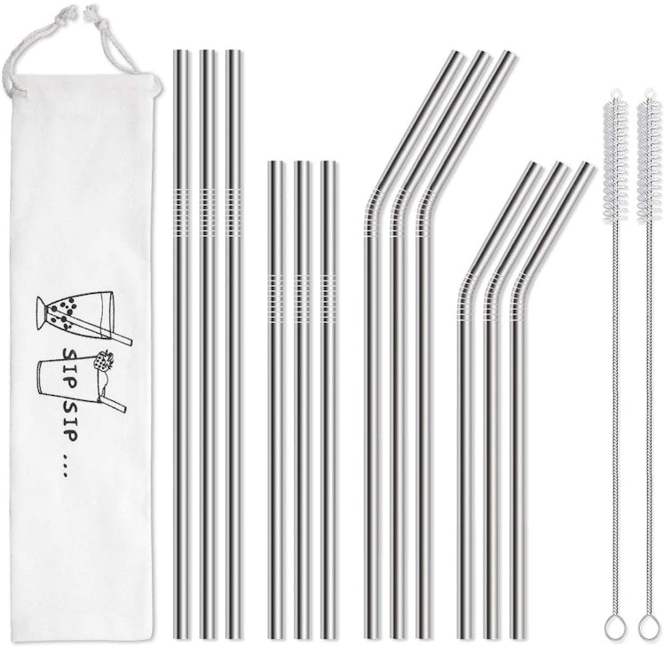 HIWARE Reusable Straws (12-Pack)