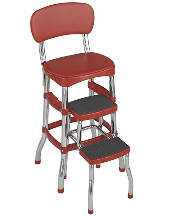 Cosco 11120RED1E Retro Counter Chair/Step Stool