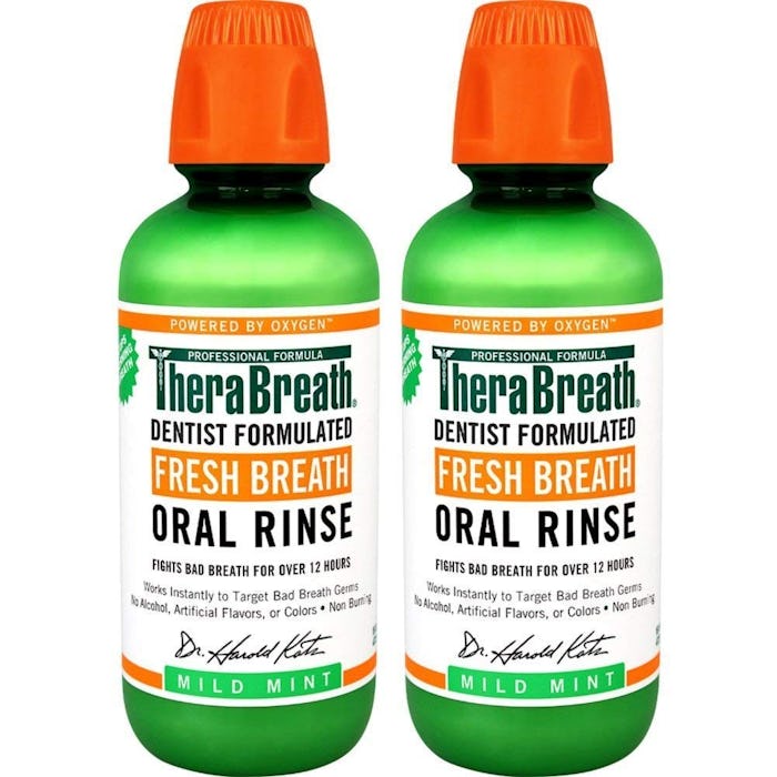 TheraBreath Fresh Breath Oral Rinse, Mild Mint, 16 Ounce Bottle (Pack of 2)
