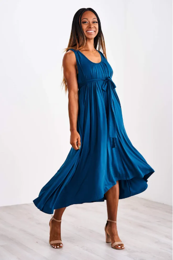 silk nursing dress Miranda Bennett Before, During With: Silk Noil Everyday Nursing Dress - NATURAL