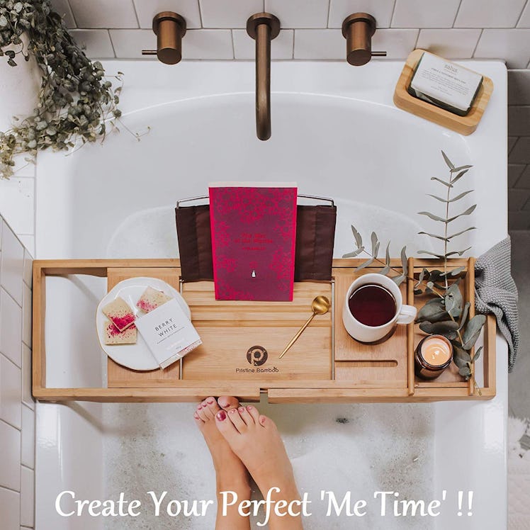 Pristine Bamboo Bathtub Tray