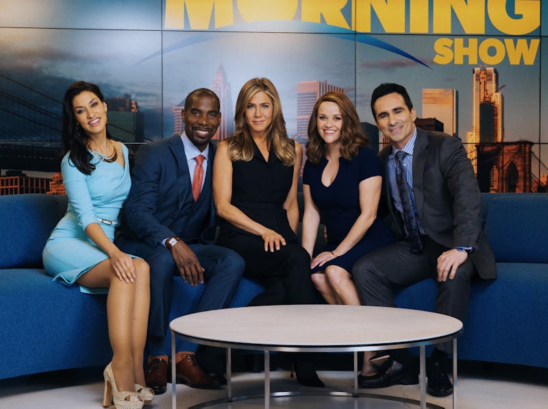 Janina Gavankar, Desean Terry, Jennifer Aniston, Reese Witherspoon and Nestor Carbonell in 'The Morn...
