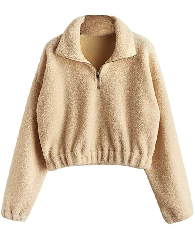 DEZZAL Cropped Sherpa Pullover